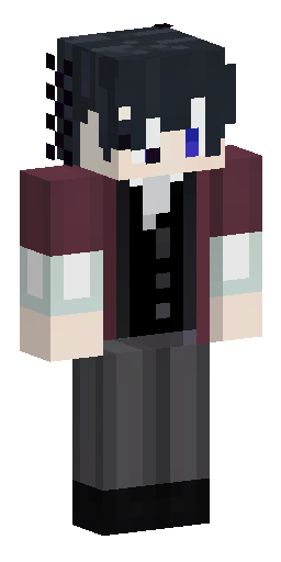 Minecraft skin, a boy with messy medium black hair, pale skin, wearing a dark red vest… Скин Майнкрафт: Minecraft skin, a boy with messy medium black hair, pale skin, wearing a dark red vest…