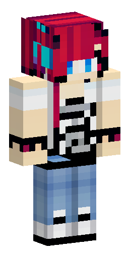 Minecraft skin, aesthetic girl with short wavy cherry hair, brown eyes. Y2K cyber style.… Скин Майнкрафт: Minecraft skin, aesthetic girl with short wavy cherry hair, brown eyes. Y2K cyber style.…