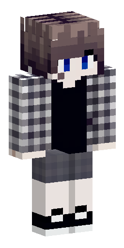 Minecraft skin, cute aesthetic boy. White cozy plaid flannel shirt over dark t-shirt.… Скин Майнкрафт: Minecraft skin, cute aesthetic boy. White cozy plaid flannel shirt over dark t-shirt.…