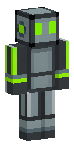 Minecraft skin design sheet, front view, stylized cube robot charac… Скин Майнкрафт: Minecraft skin design sheet, front view, stylized cube robot charac…