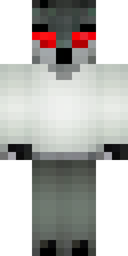 Скин Майнкрафт: Minecraft skin of a dark charcoal-gray anthropomorphic wolf charact…