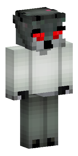 Minecraft skin of a dark charcoal-gray anthropomorphic wolf charact… Скин Майнкрафт: Minecraft skin of a dark charcoal-gray anthropomorphic wolf charact…