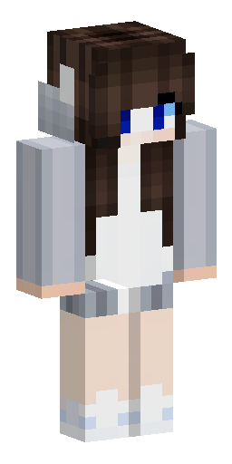 Minecraft skin of a girl, slim model. Long dark brown hair, side bands. grey eyes, pale… Скин Майнкрафт: Minecraft skin of a girl, slim model. Long dark brown hair, side bands. grey eyes, pale…