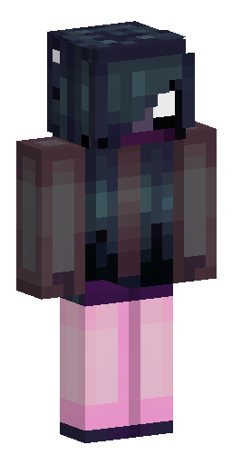 Minecraft skin of a scary voidling girl, pure black skin tone, one… Скин Майнкрафт: Minecraft skin of a scary voidling girl, pure black skin tone, one…