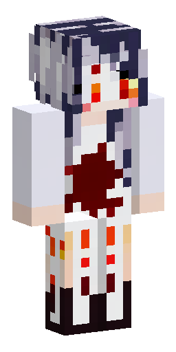 Minecraft skin of an autumn horror creepy village girl, pale gray s… Скин Майнкрафт: Minecraft skin of an autumn horror creepy village girl, pale gray s…