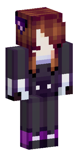 Minecraft skin, sable girl. Reddish-brown hair with vivid purple streaks, green eyes… Скин Майнкрафт: Minecraft skin, sable girl. Reddish-brown hair with vivid purple streaks, green eyes…