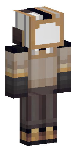 Minecraft skin texture, 64x64, top-down view, beige and black striped hood, brown… Скин Майнкрафт: Minecraft skin texture, 64x64, top-down view, beige and black striped hood, brown…