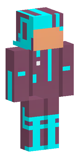 Minecraft skin texture, full body character, cyberpunk hacker with neon blue hair and… Скин Майнкрафт: Minecraft skin texture, full body character, cyberpunk hacker with neon blue hair and…
