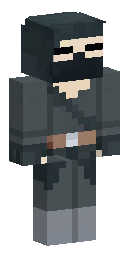 Минималистичный воин, ассасин, чёрная одежда, перевязь через плечо, меч на поясе. Ничего… Скин Майнкрафт: Минималистичный воин, ассасин, чёрная одежда, перевязь через плечо, меч на поясе. Ничего…