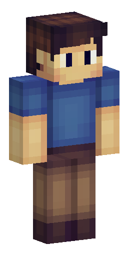 Мужчина молодого возраста, короткие тёмно-каштановые волосы, светлая кожа; тёмно-синяя… Скин Майнкрафт: Мужчина молодого возраста, короткие тёмно-каштановые волосы, светлая кожа; тёмно-синяя…