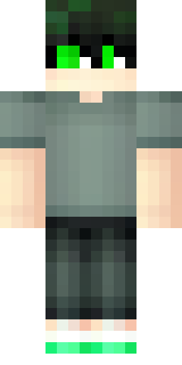 парень 14 лет, худого телосложения, чёрные волосы, зелёный цвет гла… Скин Майнкрафт: парень 14 лет, худого телосложения, чёрные волосы, зелёный цвет гла…