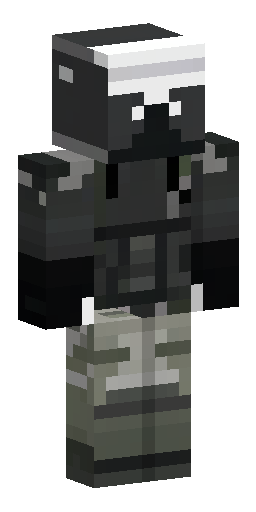 Промпт: Minecraft skin, Steve model 4px arms, bulky tactical ghost operator, heavy… Скин Майнкрафт: Промпт: Minecraft skin, Steve model 4px arms, bulky tactical ghost operator, heavy…