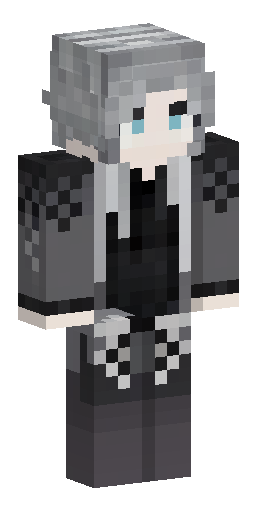 · Skin: pale, pearlescent. · Eyes: left — grey; right — dark brown, almost black; pupils… Скин Майнкрафт: · Skin: pale, pearlescent. · Eyes: left — grey; right — dark brown, almost black; pupils…