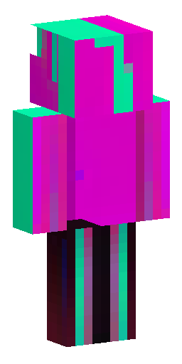 Split-color design: the left side is neon purple and magenta, the right side is vibrant… Скин Майнкрафт: Split-color design: the left side is neon purple and magenta, the right side is vibrant…