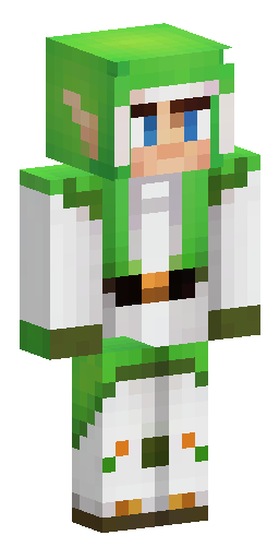 The priest is an elf in a light robe and a hood on his head from behind which elf ears… Скин Майнкрафт: The priest is an elf in a light robe and a hood on his head from behind which elf ears…