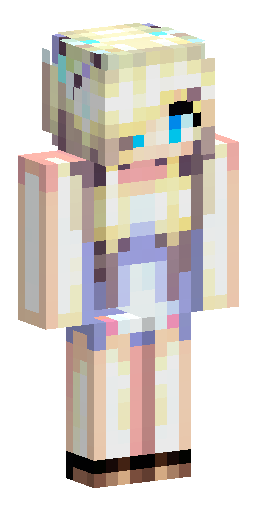 This is a custom Minecraft angel girl skin with long white hair, a golden halo… Скин Майнкрафт: This is a custom Minecraft angel girl skin with long white hair, a golden halo…