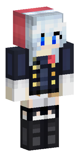 White hair girl wearing a black military uniform with a skirt and boots, pale skin… Скин Майнкрафт: White hair girl wearing a black military uniform with a skirt and boots, pale skin…