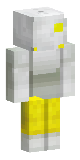 White skin, with yellow arms and head, with a white unusual and abstract face Скин Майнкрафт: White skin, with yellow arms and head, with a white unusual and abstract face