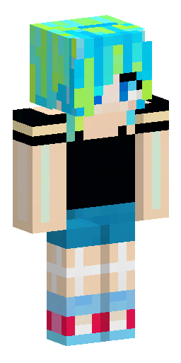 Y2K образ с бирюзовыми прядями Скин Майнкрафт: Y2K образ с бирюзовыми прядями