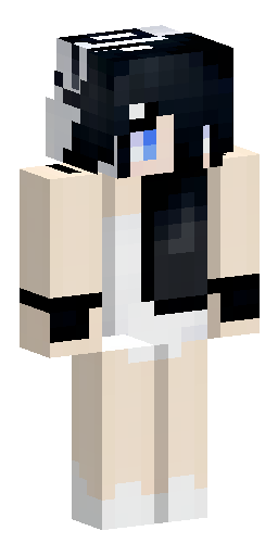 женская версия, черно белые волосы сплит Скин Майнкрафт: женская версия, черно белые волосы сплит
