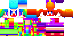 Развёртка скина Майнкрафт: 3D шут как ClownPierce только изменённые цвета