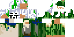 Развёртка скина Майнкрафт: A forest sorcerer in dark green robes with a bone mask and horns…