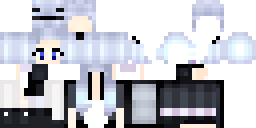 Развёртка скина Майнкрафт: A girl in a black coat with white hair and glasses