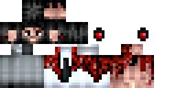 Развёртка скина Майнкрафт: man, red and black scarf, blood arms, headphones, white shirt with tie
