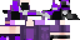 Развёртка скина Майнкрафт: Dark-violet and some black colors with accesories and a mini text…