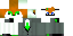 Развёртка скина Майнкрафт: A fox boy with its left eye green and its right eye white. The fur…