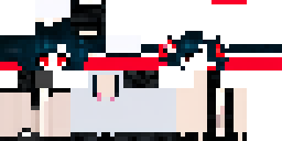 Развёртка скина Майнкрафт: Head Top: Messy black pixel-hair, a complex pixelated floating…