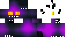 Развёртка скина Майнкрафт: Mad monster look, completely dark purple and black skin, glowing…