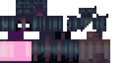 Развёртка скина Майнкрафт: Minecraft skin of a scary voidling girl, pure black skin tone, one…