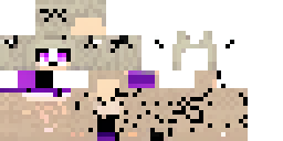 Развёртка скина Майнкрафт: Furry anthro female ocelot, purple eyes, crop top, black mini skirt