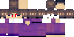 Развёртка скина Майнкрафт: парень с длинной белоснежная волосами с красными глазами с вишнёвого…