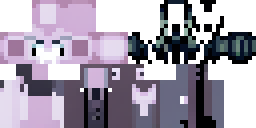 Развёртка скина Майнкрафт: Тёмный готический персонаж-мотылёк в стиле Minecraft pixel art.…