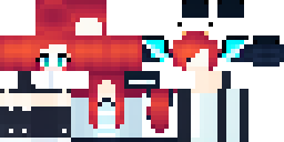 Развёртка скина Майнкрафт: A girl with long red curly hair, she is dressed in medieval clothes…