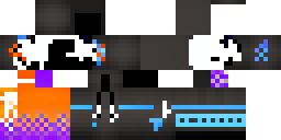Развёртка скина Майнкрафт: Minecraft skin, 64x64 format. Split head: right side is solid black…