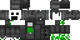 Развёртка скина Майнкрафт: Крипер, но его цвет это черно-белый. На нем одет темный разорванный…